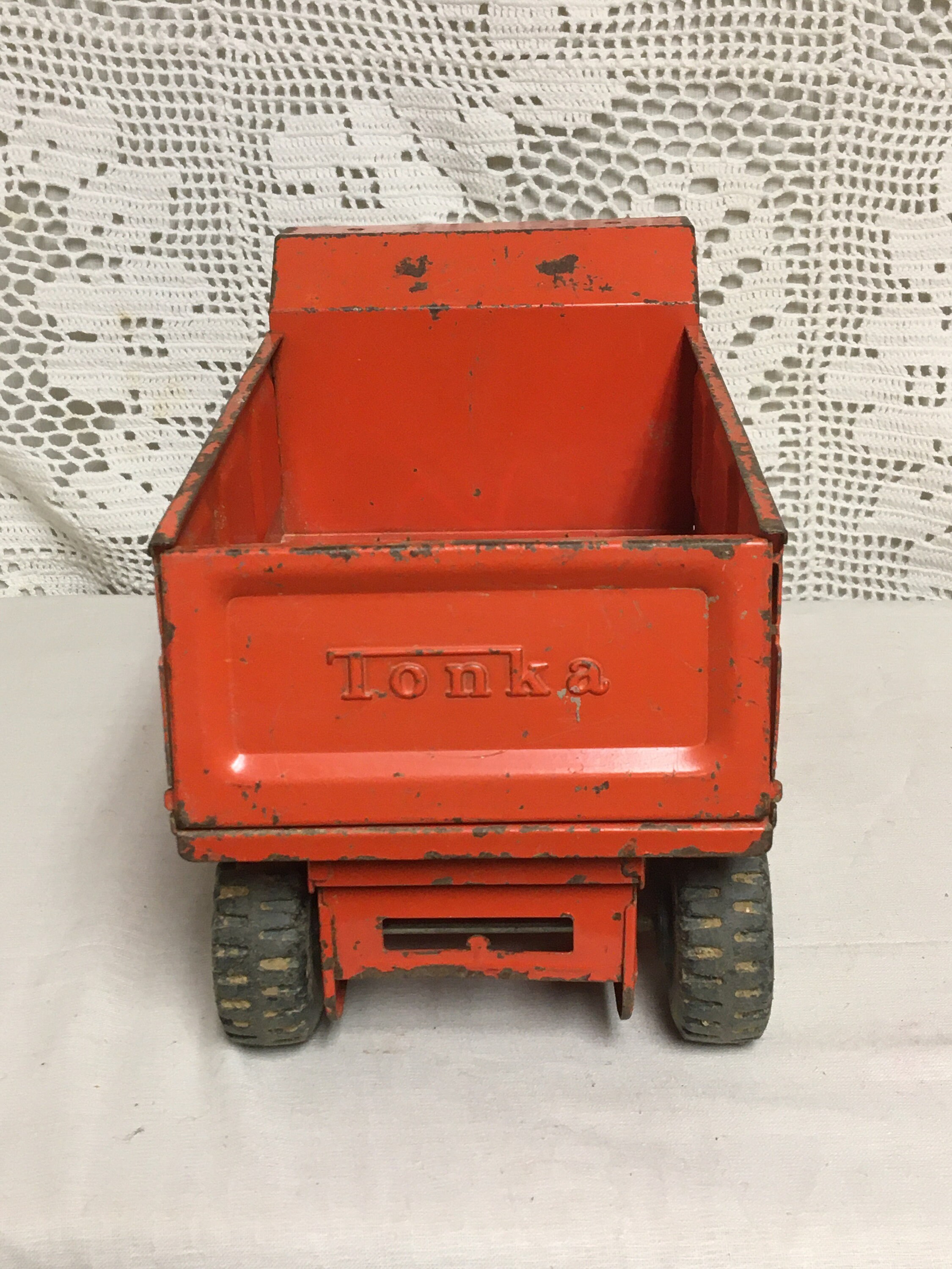 1960's Orange Tonka Hydraulic Dump Truck, Pressed Steel, FREE SHIPPING