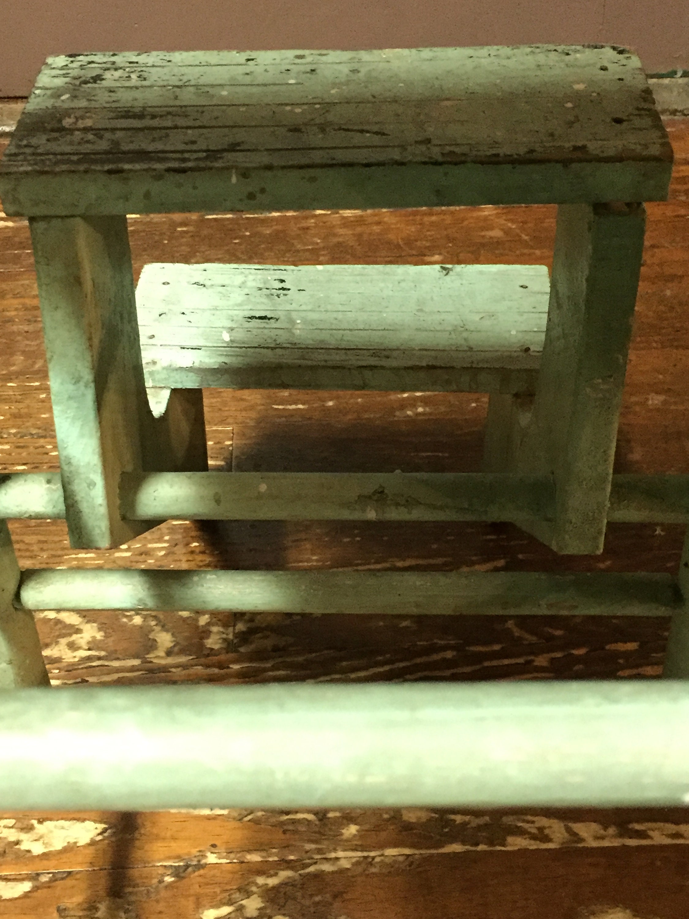 Unique Vintage Wooden Stool with 2 Folding Steps, Step Stool, Plant ...