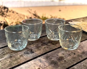 Anchor Hocking Textured Wave Swirl Glasses, Set of 4