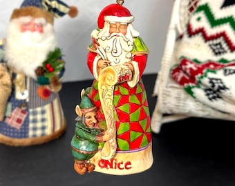 Jim Shore Naughty and Nice Santa Ornament