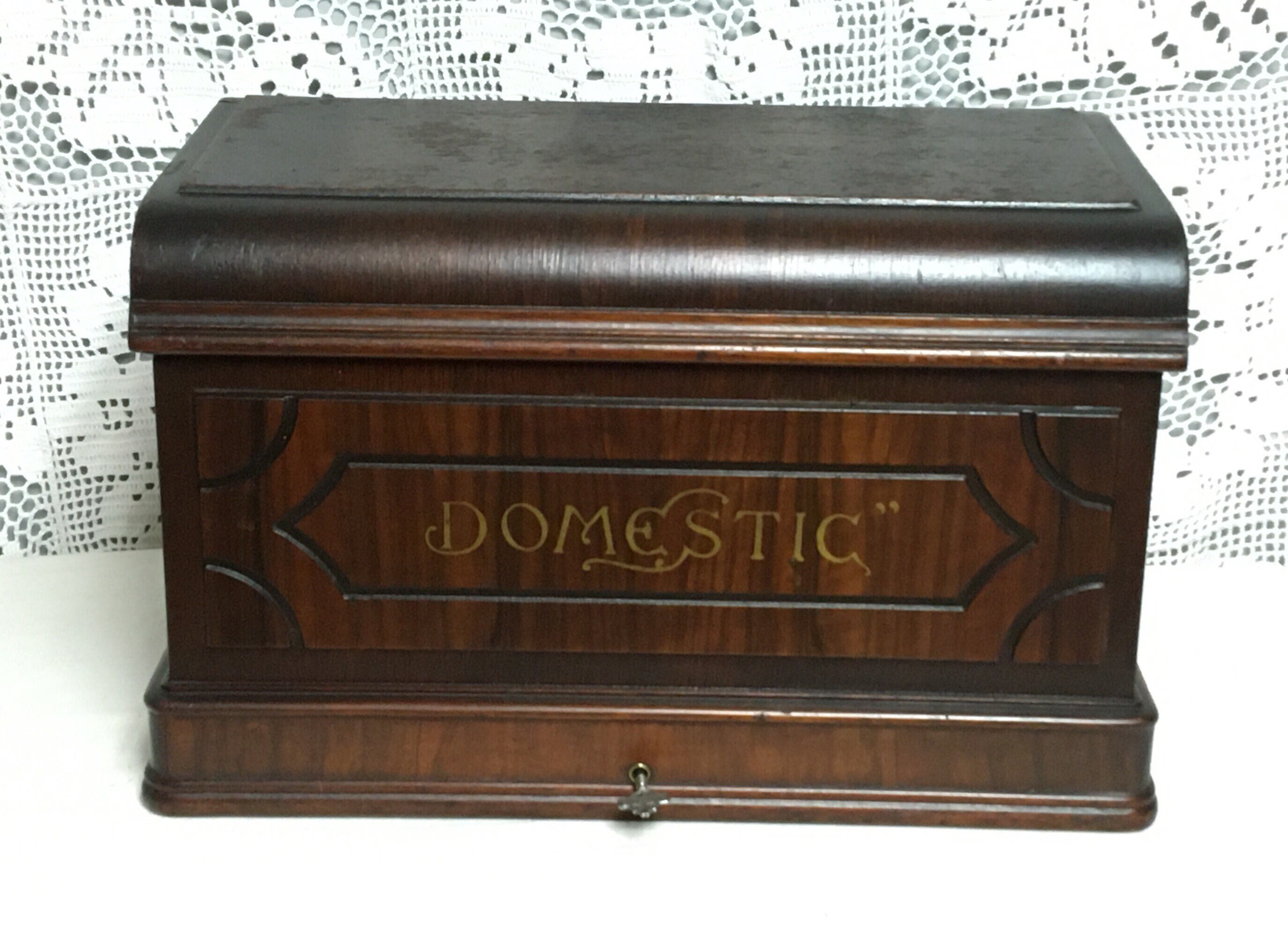 Domestic Treadle Sewing Machine Wooden Top Cover, Coffin Case, Oak with