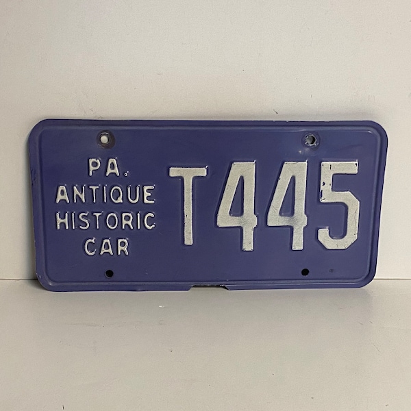 Vintage Pennsylvania Antique Historic Car License Plate Registration Tag T445