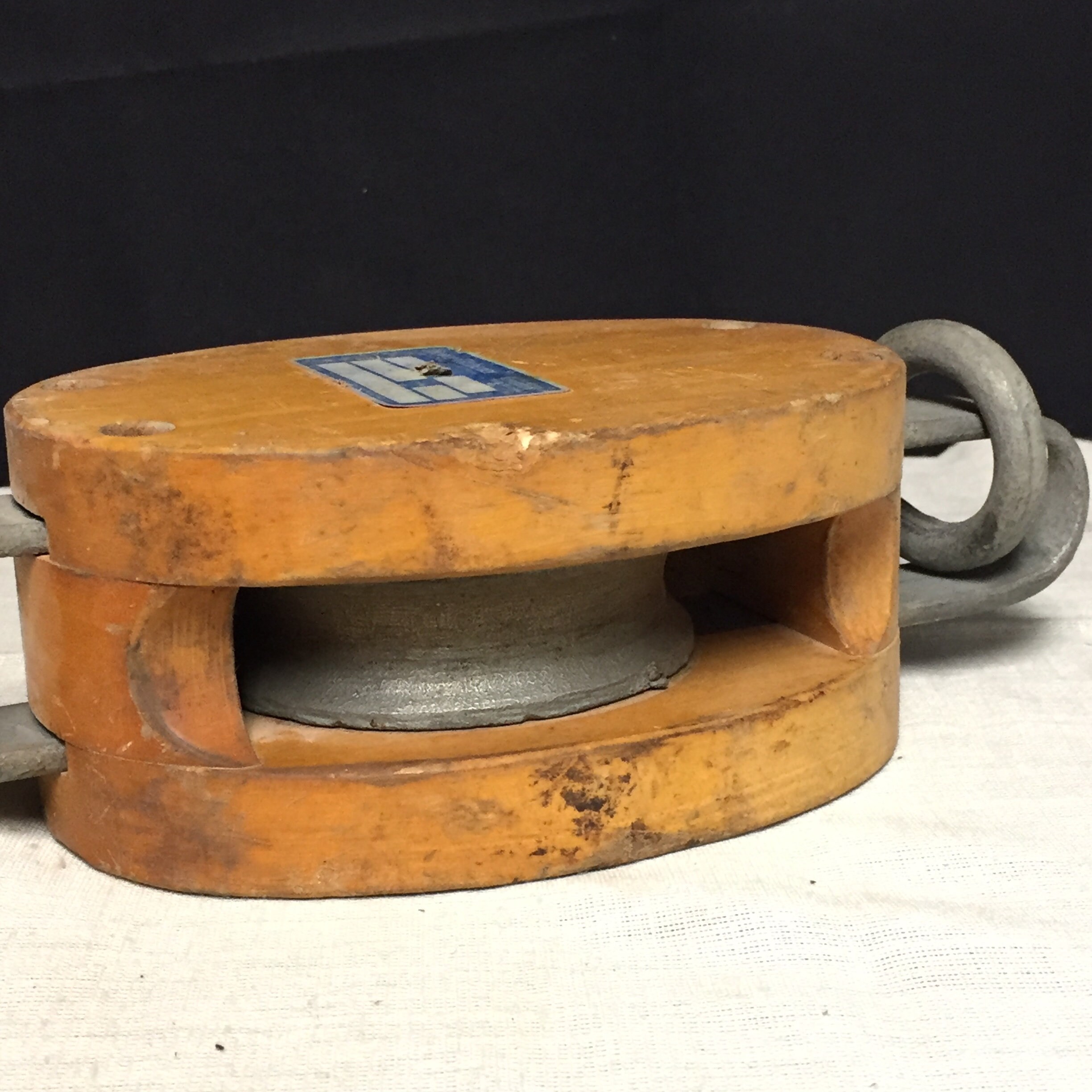 Vintage Brewer Titchener Wooden Pulley Block and Tackle, Cooper Tools