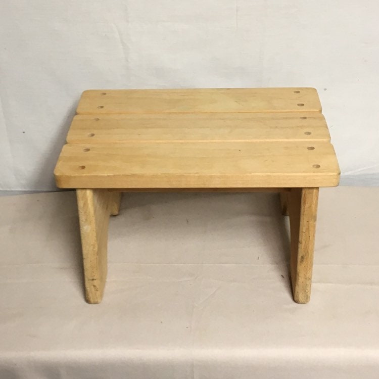 Handmade Wooden Step Stool, Unfinished Wood Stool, Footstool, Plant