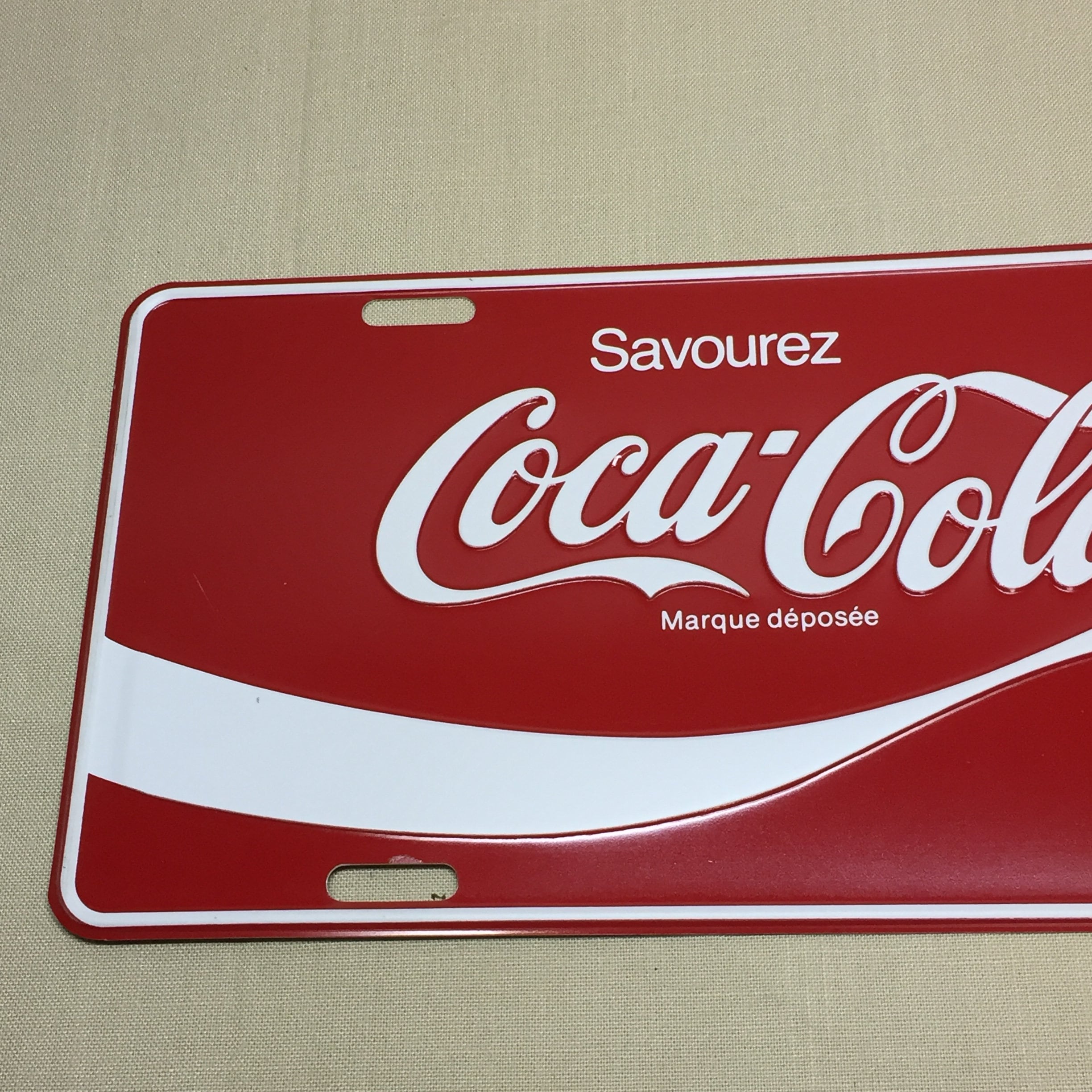 CocaCola, Coke SAVOUREZ License Plate, Coke Sign, Front Car Bumper