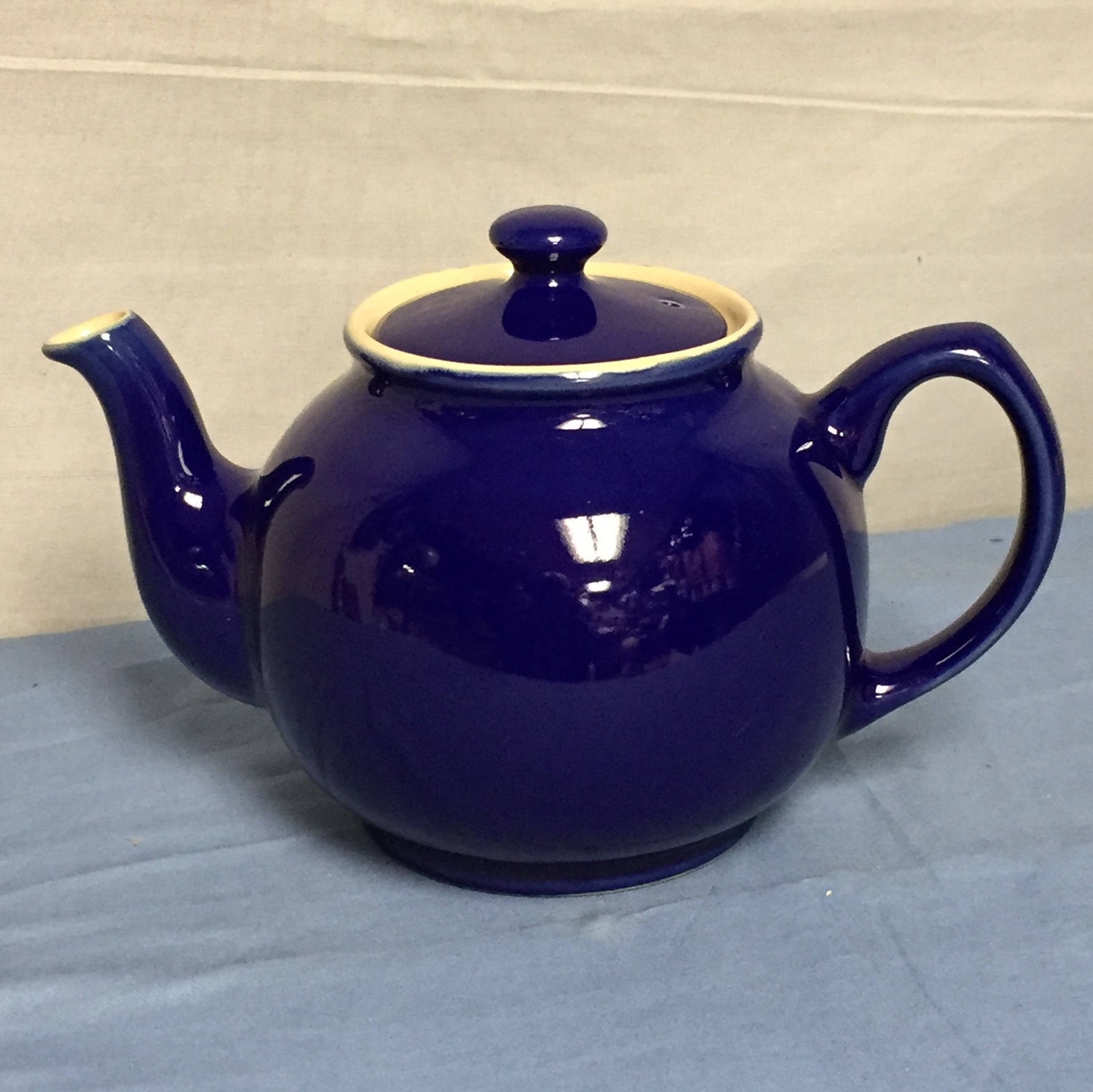 Sadler of England Cobalt Blue Teapot, Brown Betty Style Teapot, English