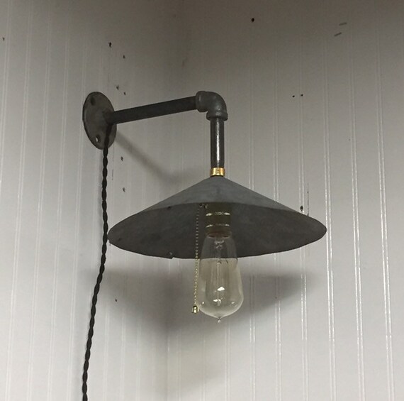 Old Original Galvanized Metal Barn Light Fixture Sconce Etsy
