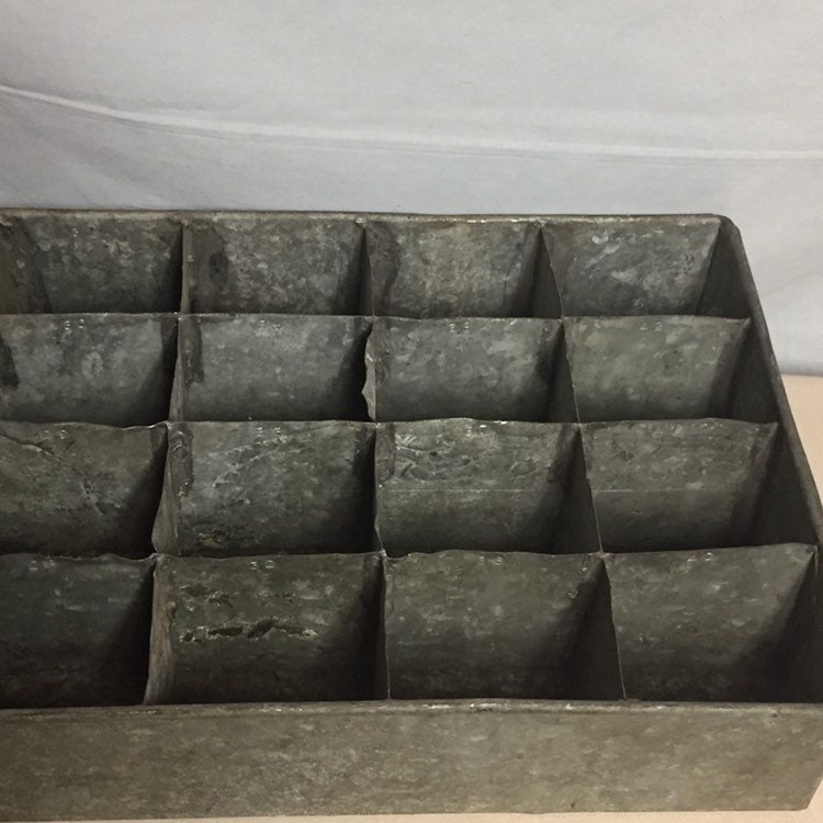 Vintage Industrial Galvanized Steel Parts Bins, 24 Cubbies, Primitive