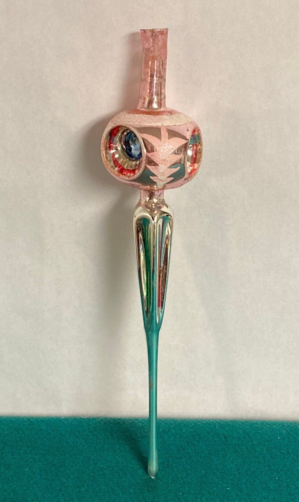 Shiny Brite Glass Tree Topper, Made in Germany, Christmas Tree Ornament