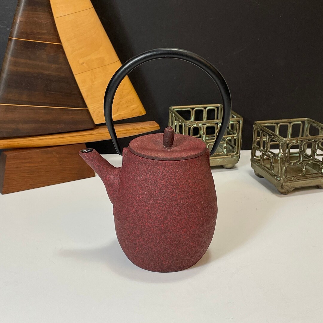 Red Japanese Cast Iron Hobnail Teapot, Nambu Tekki, Tetsubin Teapot Etsy