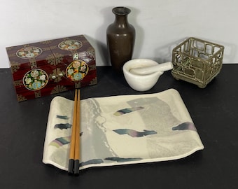 Kaete Brittin Shaw, Cast Ceramic Sushi Tray, Signed