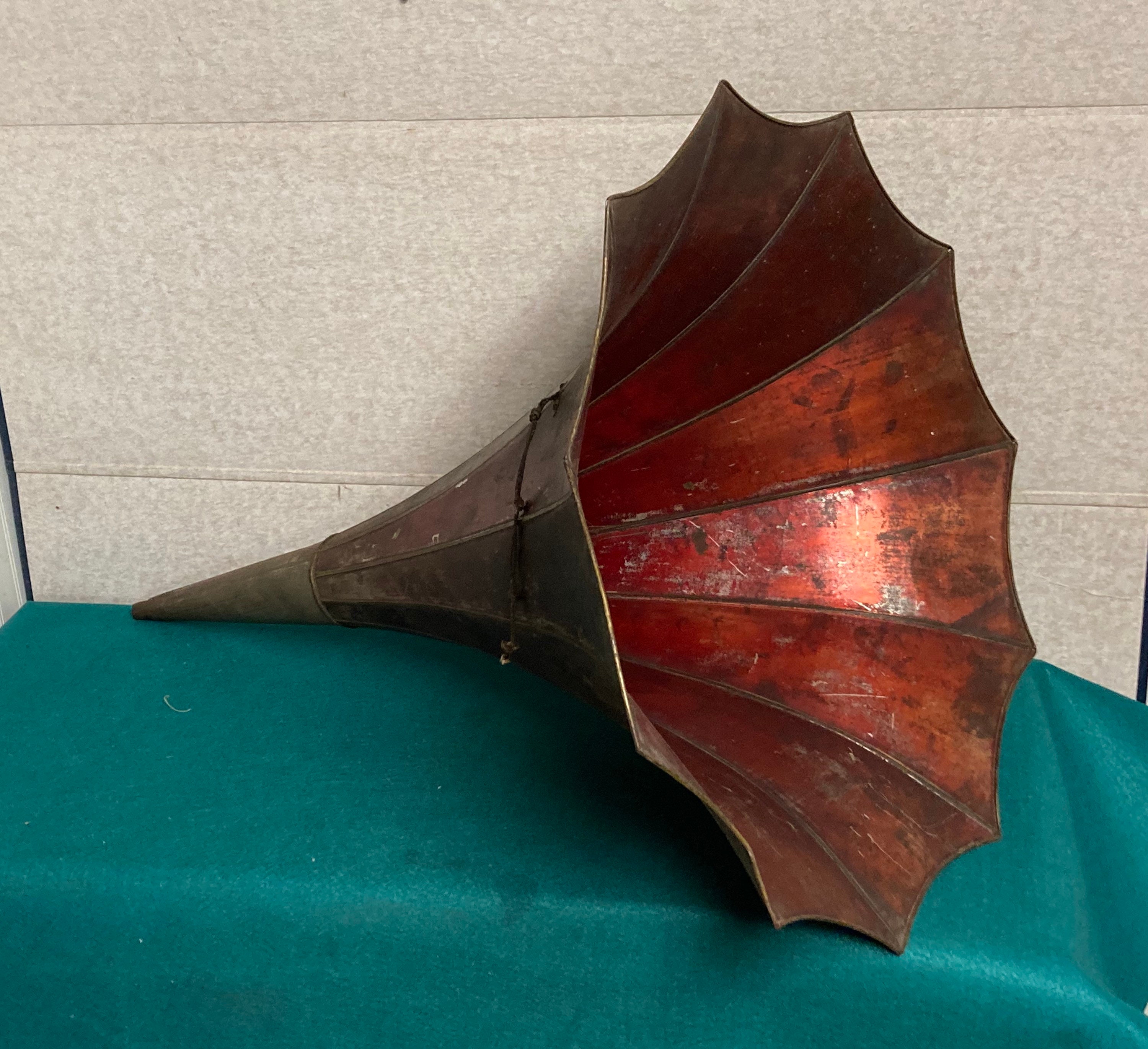 Antique Large Phonograph, Gramophone Horn, Vintage Speaker Horn, Steampunk