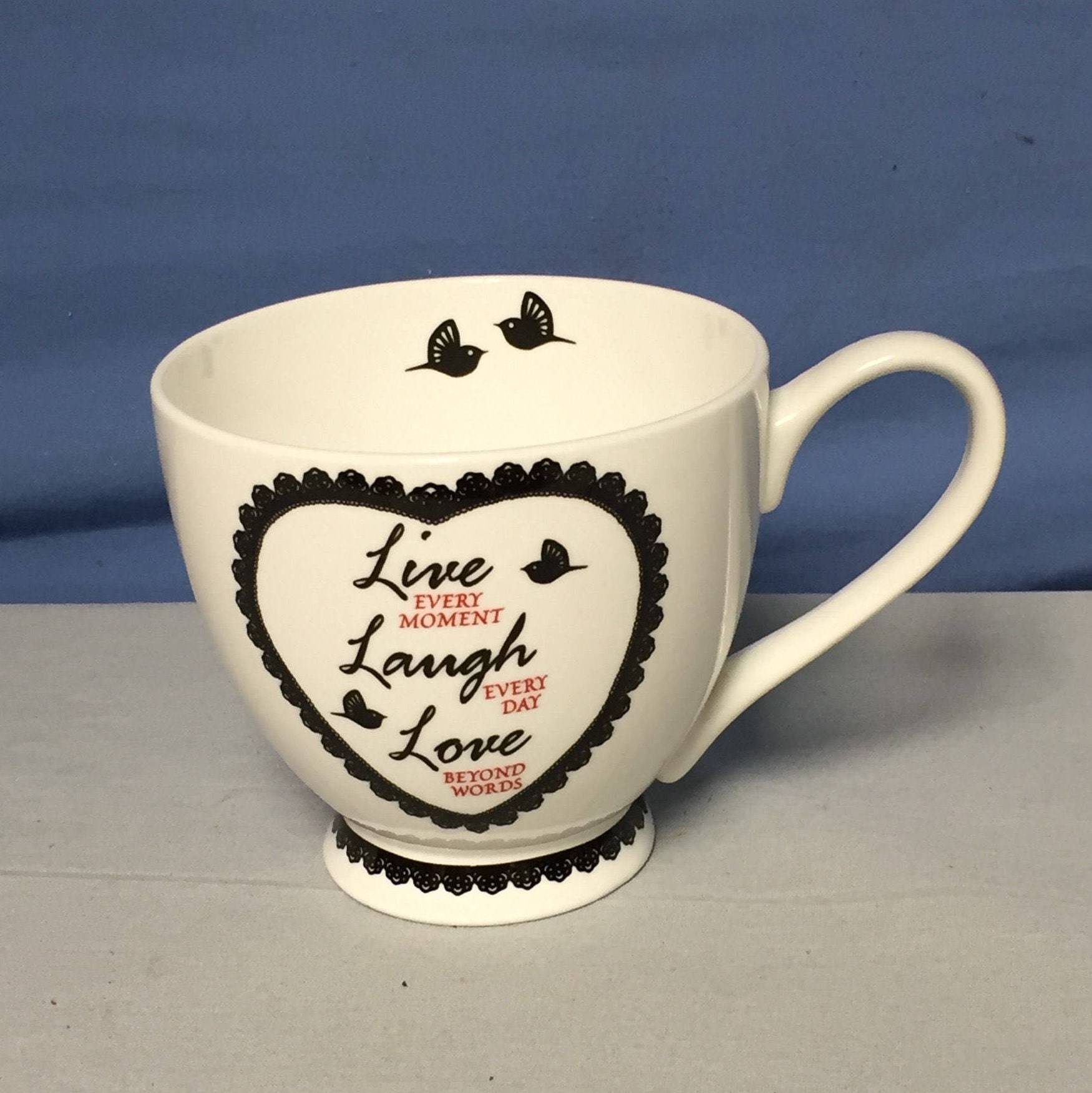 Bone China Mug, Live, Laugh, Love from Portobello By Inspire, Ceramic