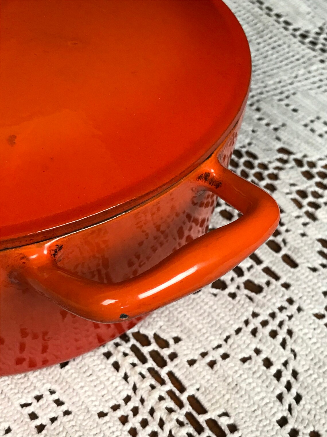 Lagostina Orange Cast Iron Dutch Oven Pot With Lid 3.8 Liters Etsy