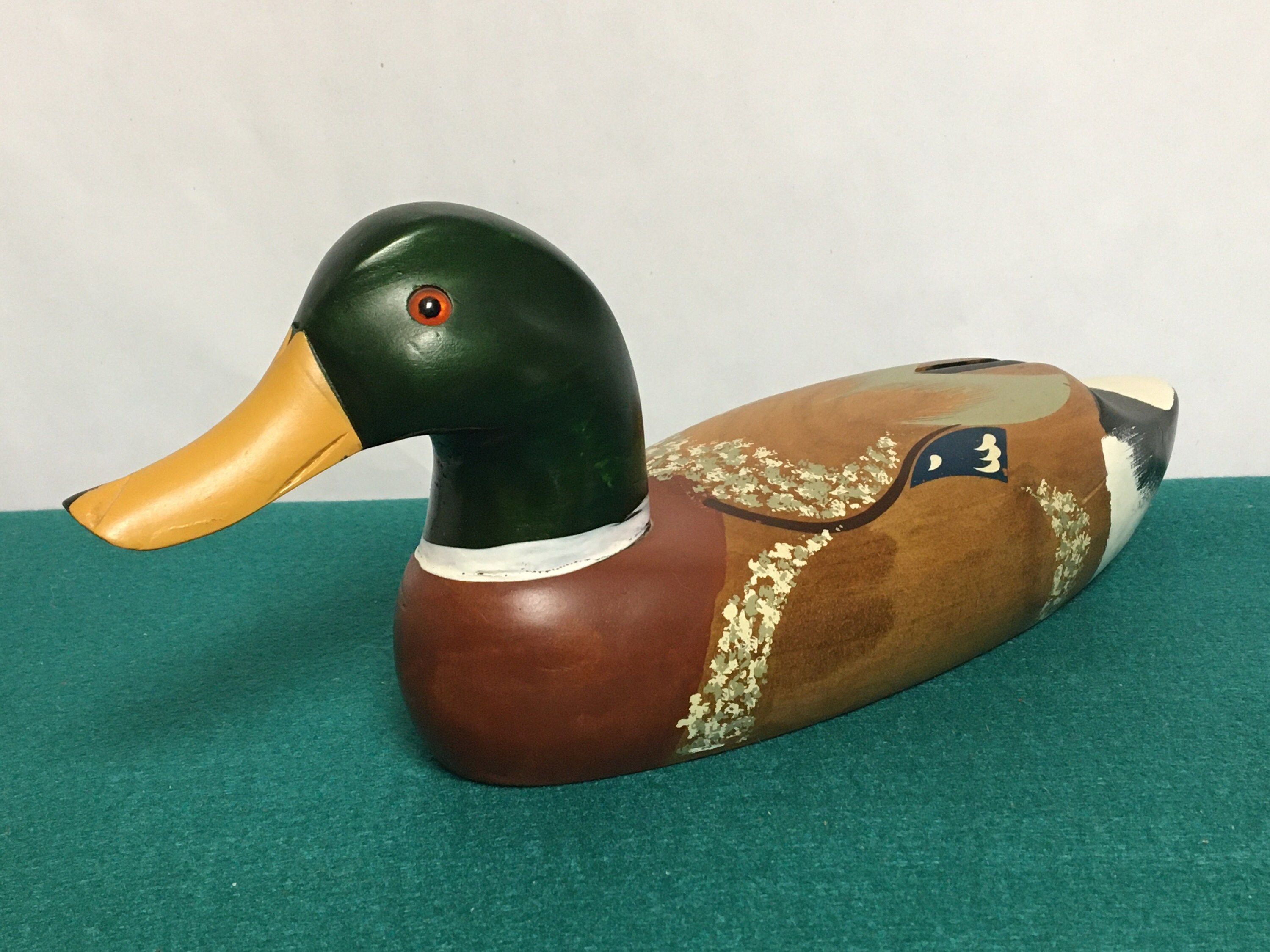 Emson Duck Decoy, Hand Carved Wooden Duck Decoy, Hunting Decoy, Drake