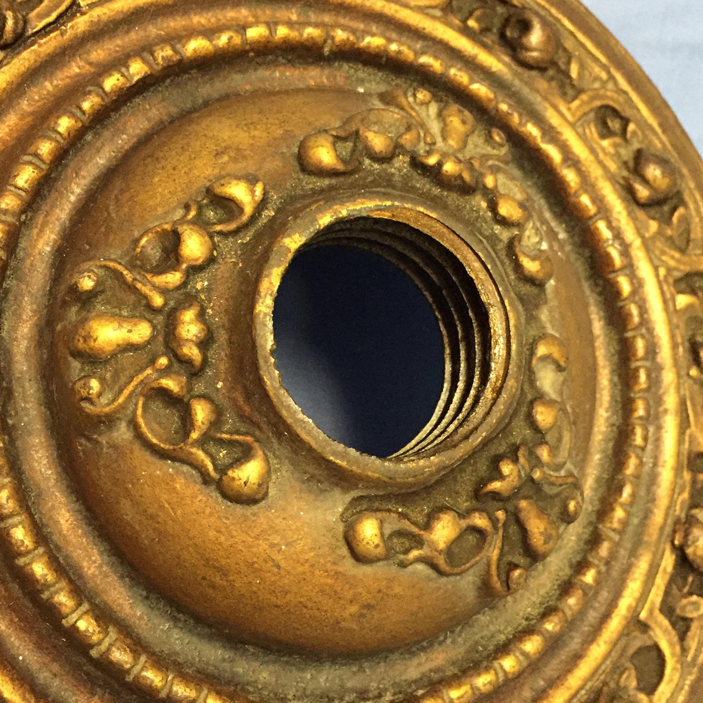 Antique Ornate Cast Iron Floor Lamp Base, Flag Pole Base, 100, Junior