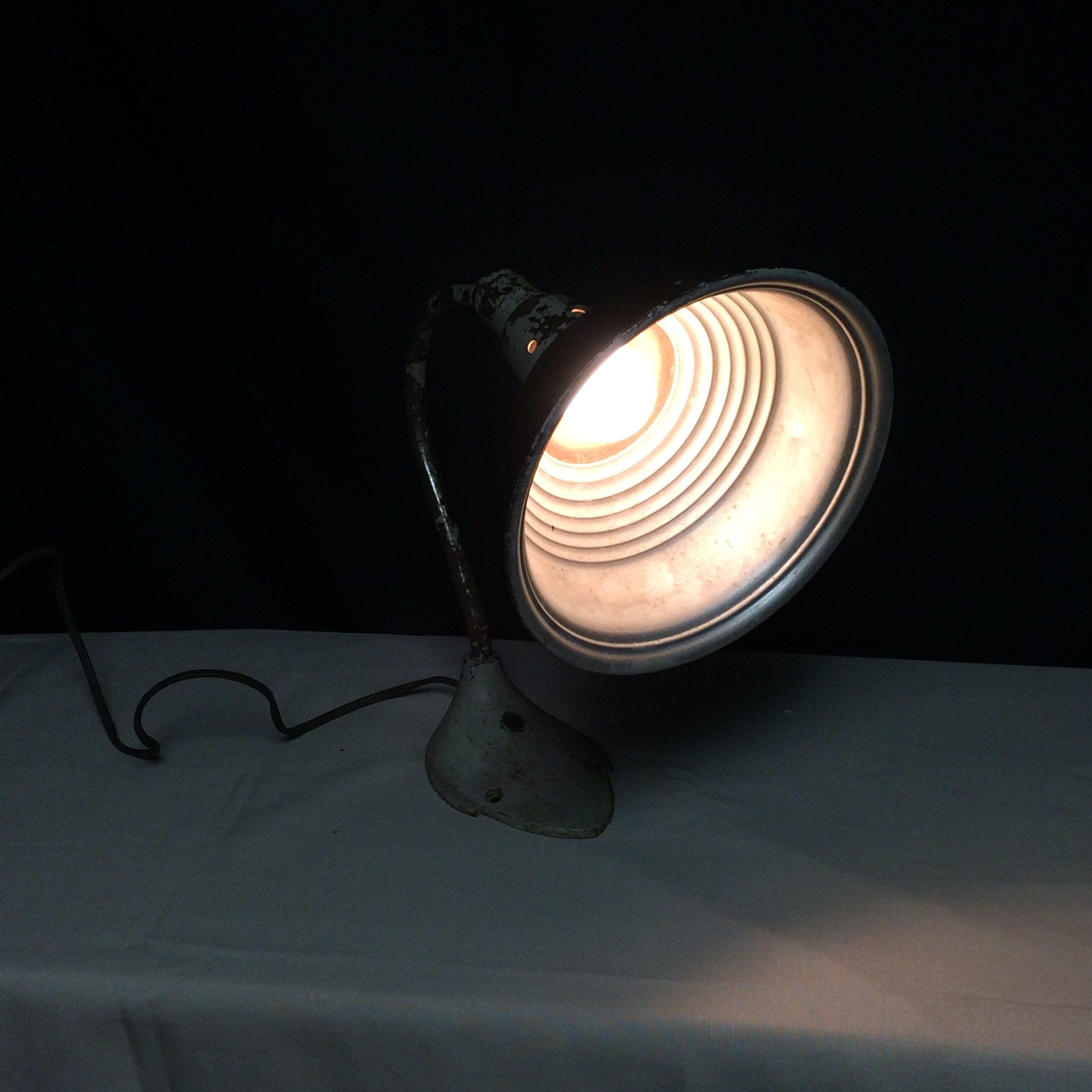 Unique Industrial Gooseneck Wall Light / Desk Work Lamp, Convertible