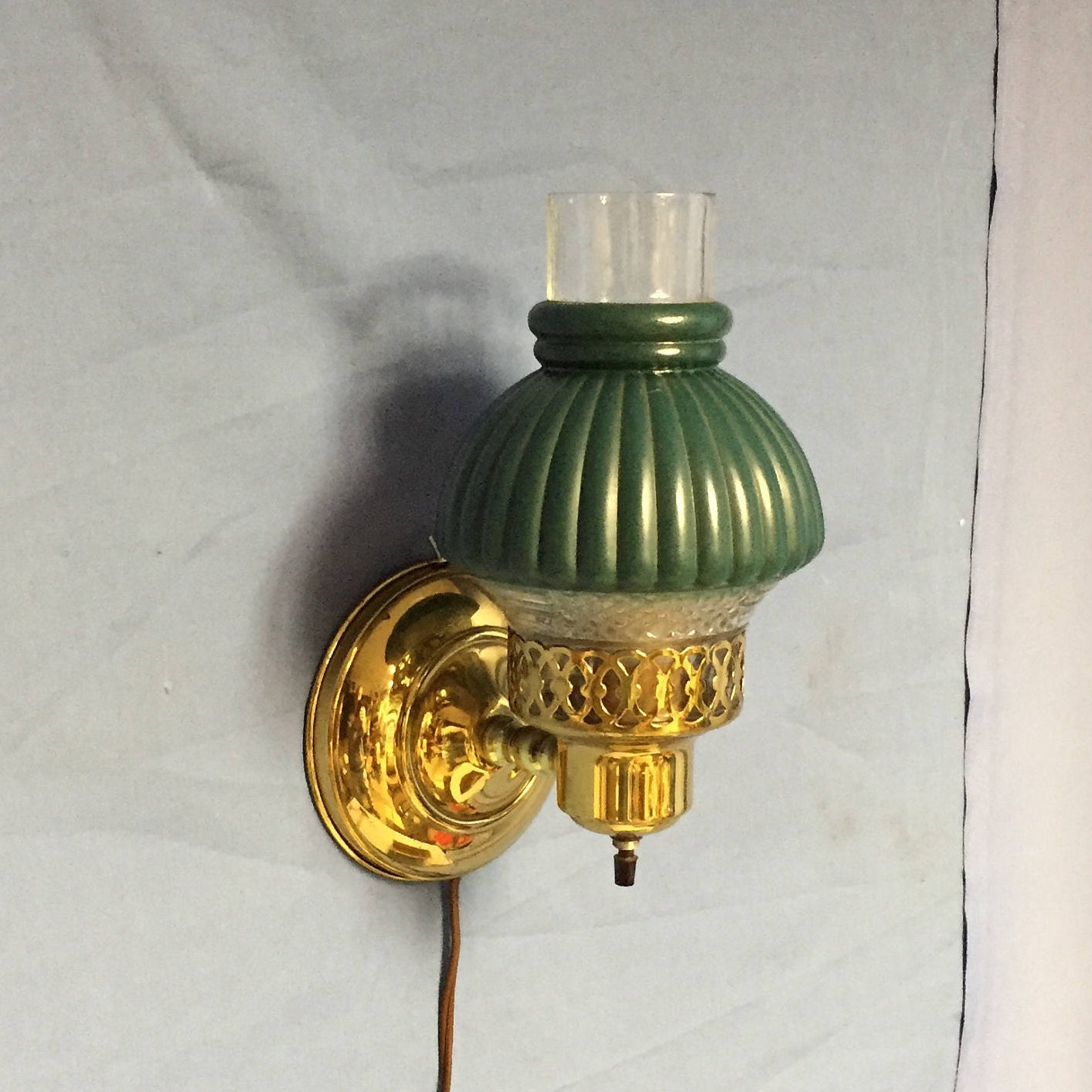 Vintage Mid Century Brass Tone Electric Hurricane Wall ...