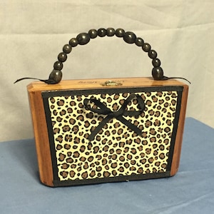 Cigar Box Purse, A.Fuente Cigar Box, Wooden Handbag, Animal Print Purse, Hard Body Purse
