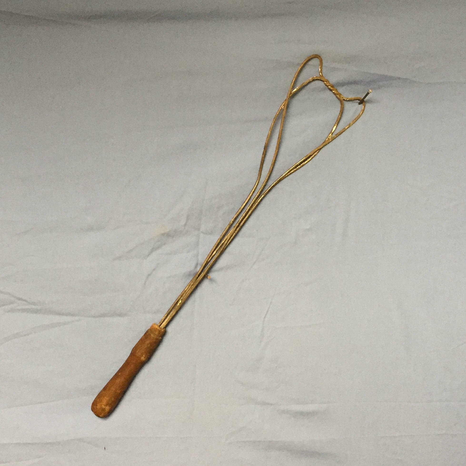 Reserved for Glenn Antique Twisted Wire Rug Beater with Wooden Handle