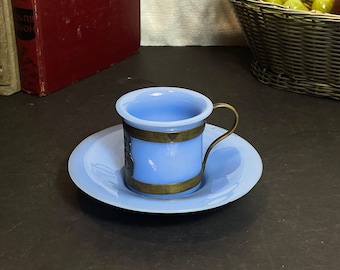 Peking Glass Demitasse Cup and Saucer, Made in China