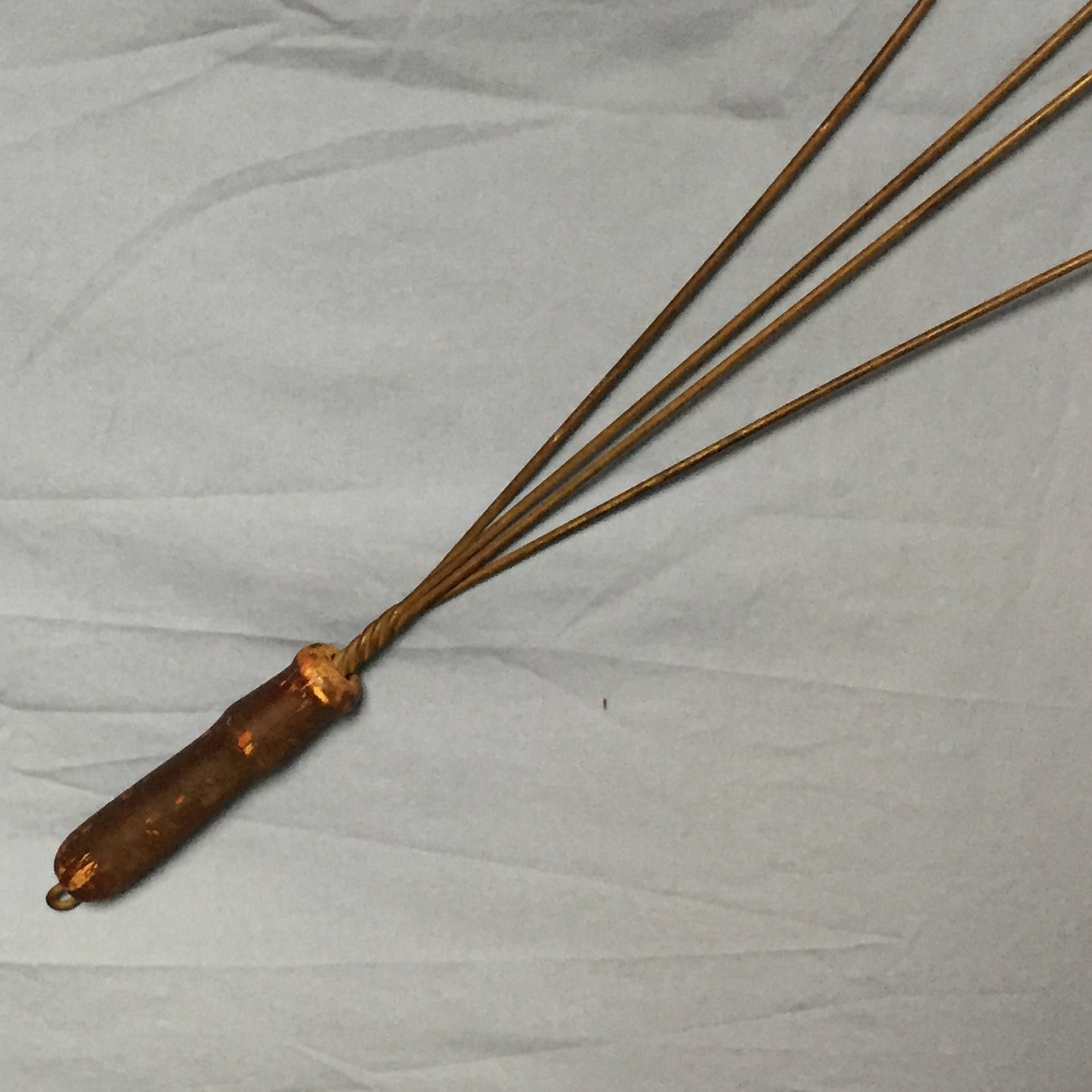 Reserved for Glenn Antique Twisted Wire Rug Beater with Wooden Handle