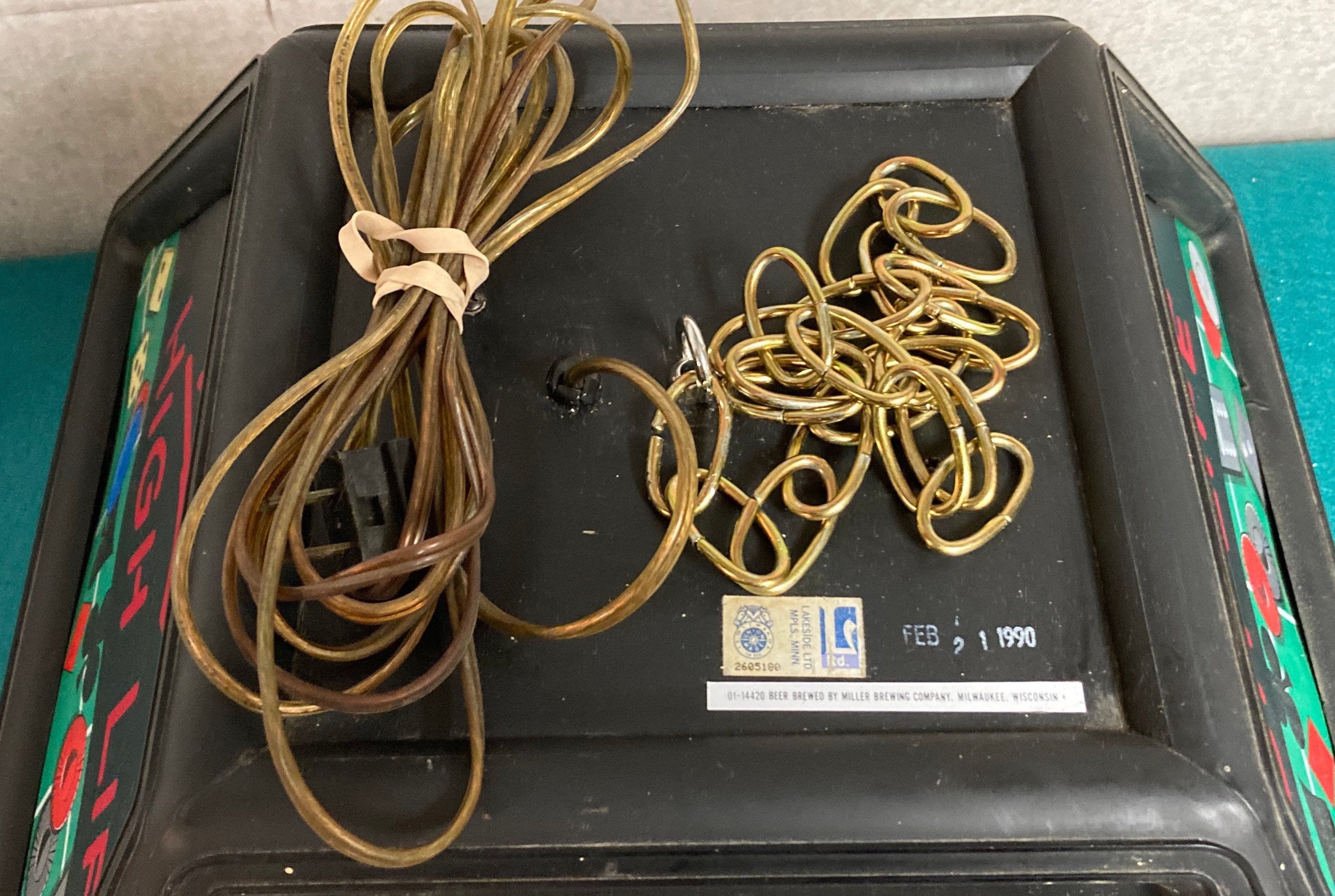 1990 Miller High Life Hanging Poker Table Swag Light, Billiards Light, Miller Brewing Co.