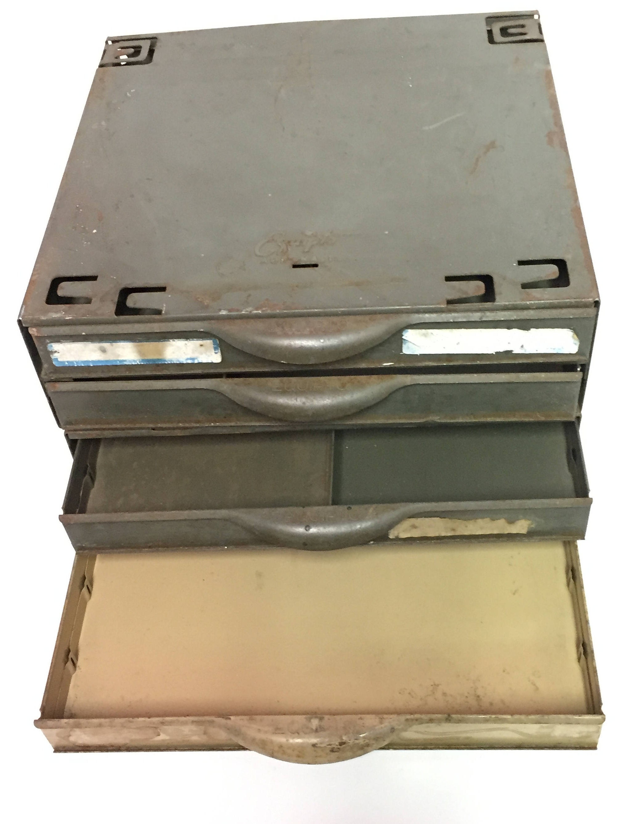 EQUIPTO Industrial 4 Drawer Green Steel Parts Automotive