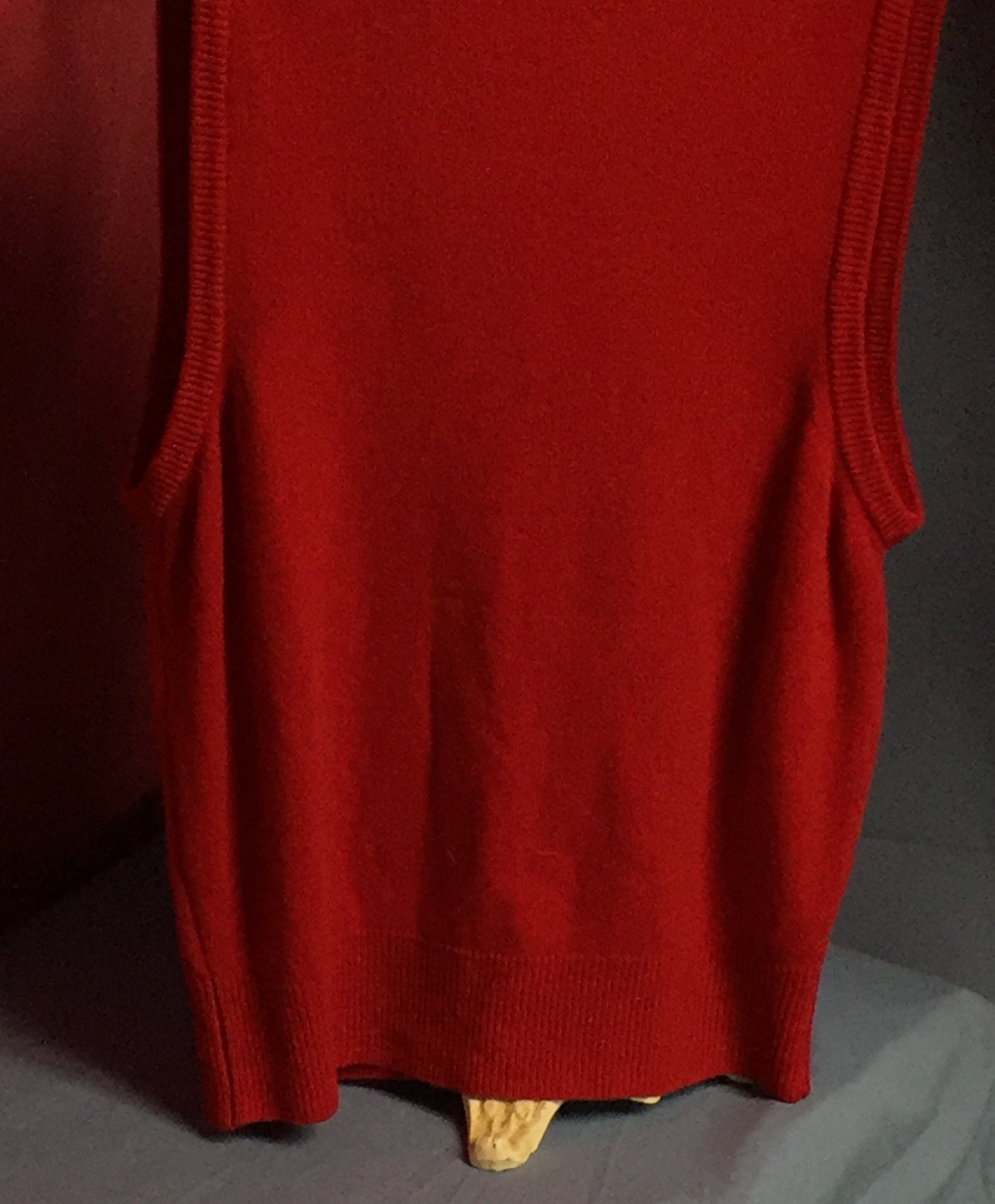 Vintage Red Cashmere Sweater Vest, Small Red Vest