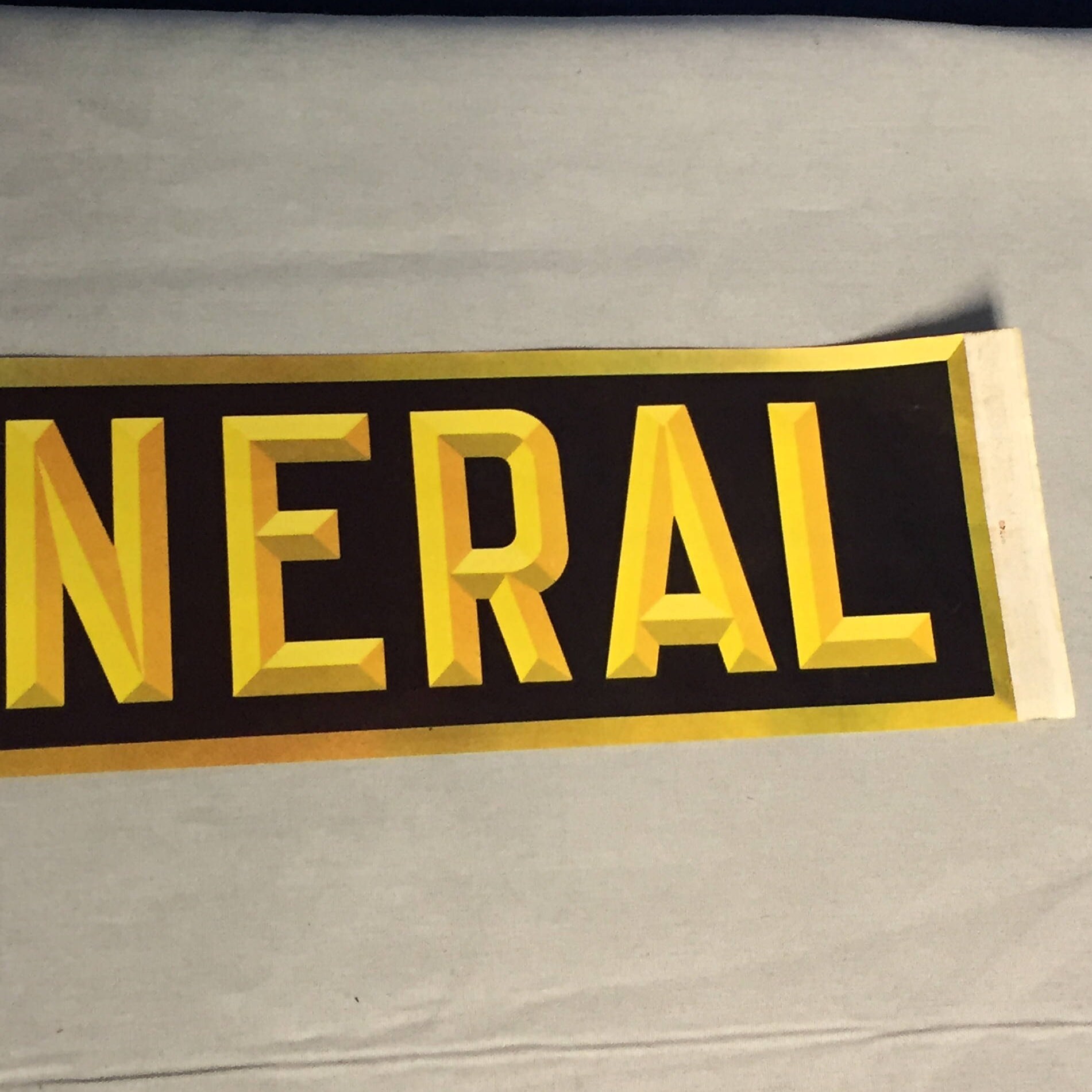 Vintage Funeral Car Sign, Funeral Procession Sticker, Mortuary