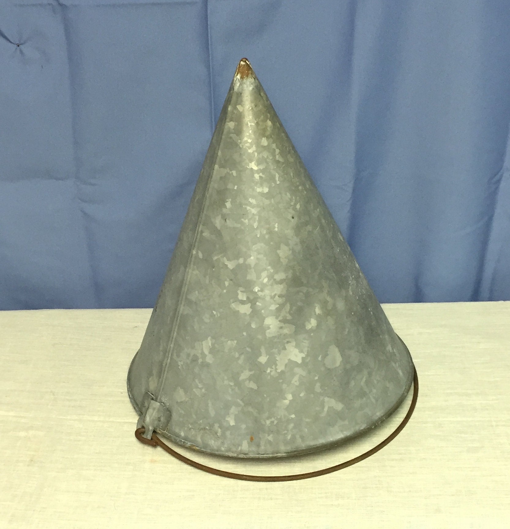 Vintage Galvanized FIRE Water Bucket, Industrial Factory Fire Water