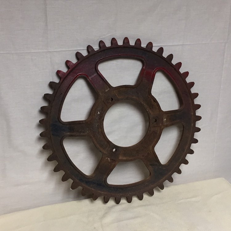 Large 22 Cast Iron Sprocket Cog Gear, Industrial Farm Salvage, Pequea