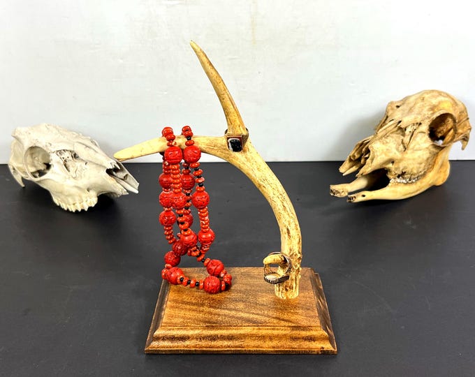 Featured listing image: Handcrafted Jewelry Display Rack, Authentic Deer Antler