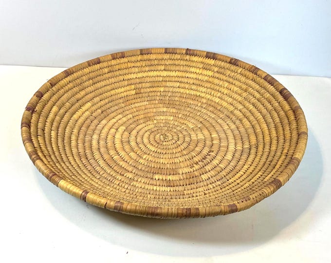Featured listing image: Hand Woven, Coil Basket, Large 21", Wall Art