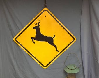 Authentic DEER CROSSING Warning Road Sign Pa Highway Sign, Traffic Sign, Street Sign, Man Cave