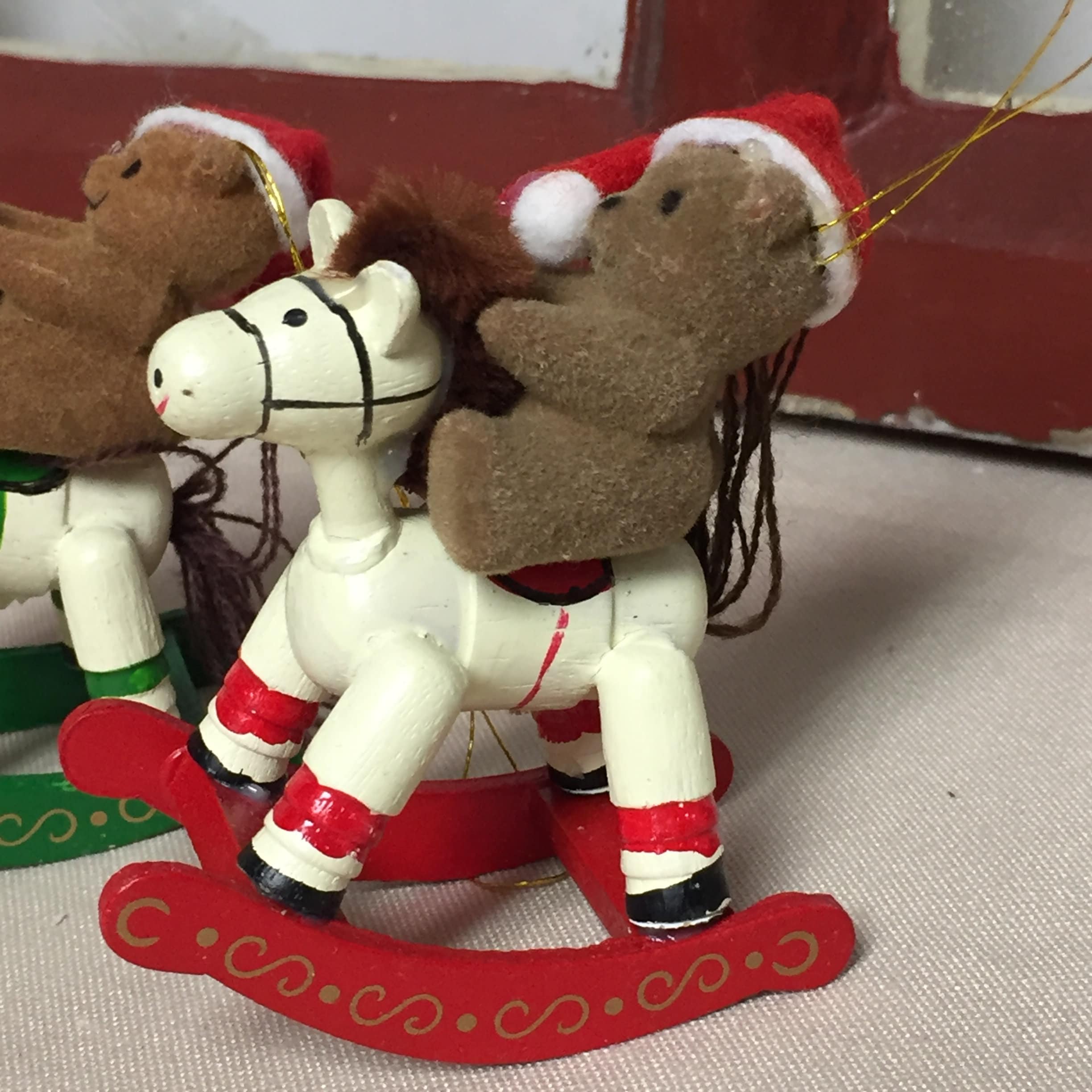 House of Lloyd, Vintage 1989, Set of Three Wooden Rocking Horse Bear