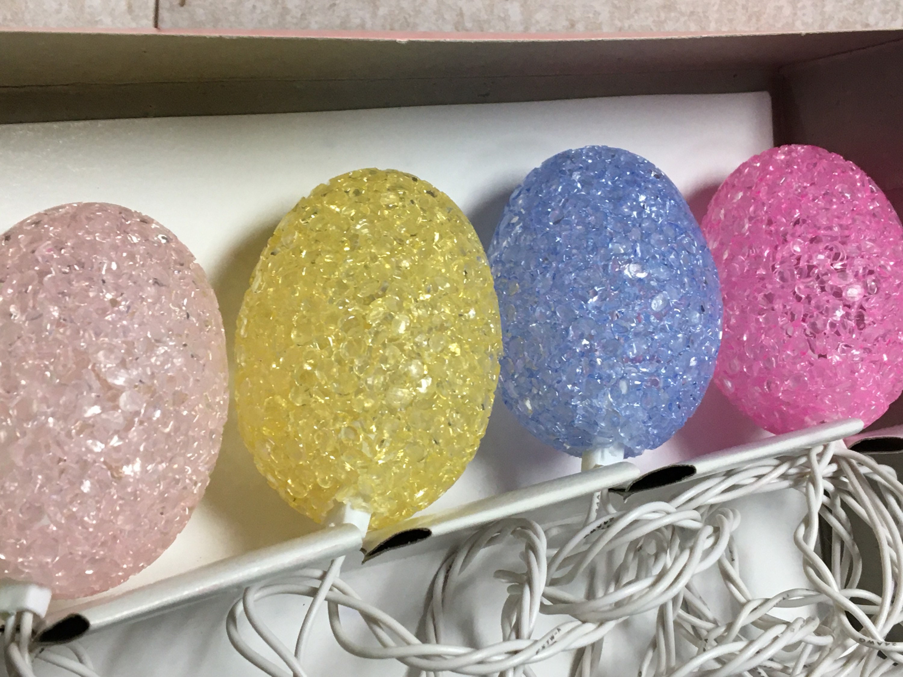 Silvestri Egg Shaped String Lights, New In Box, Easter Egg Lights