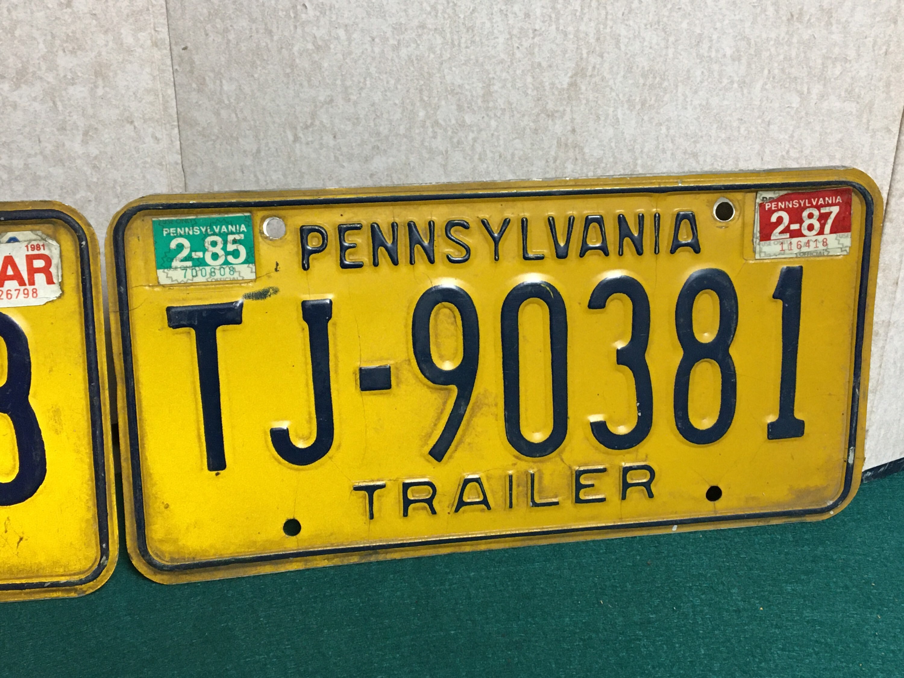 Set of 4 Vintage Pennsylvania License Plates, Car Truck 1970's 1980's 1990's