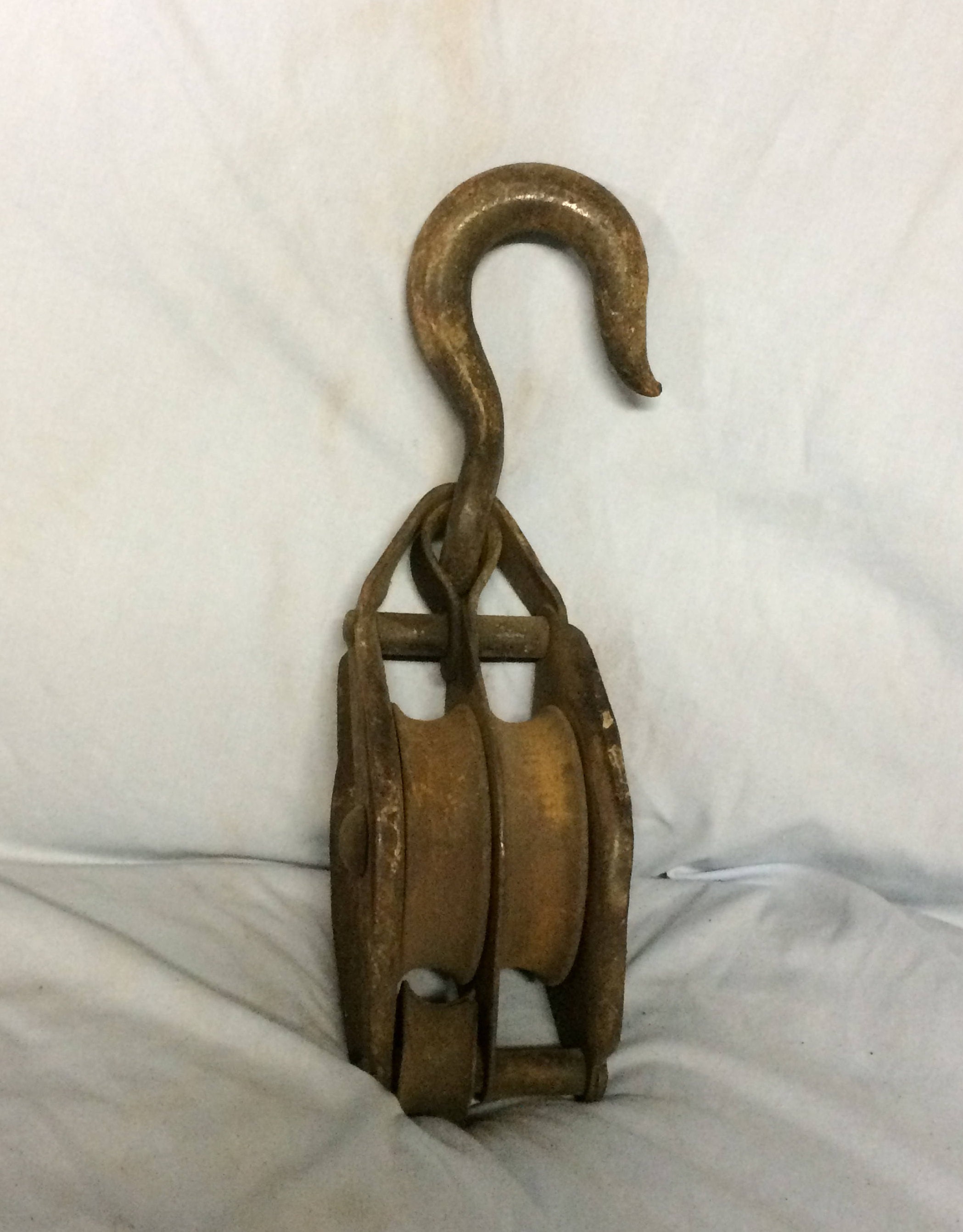 Vintage Double Iron Barn Pulley Block and Tackle Pulley Vintage Rustic ...