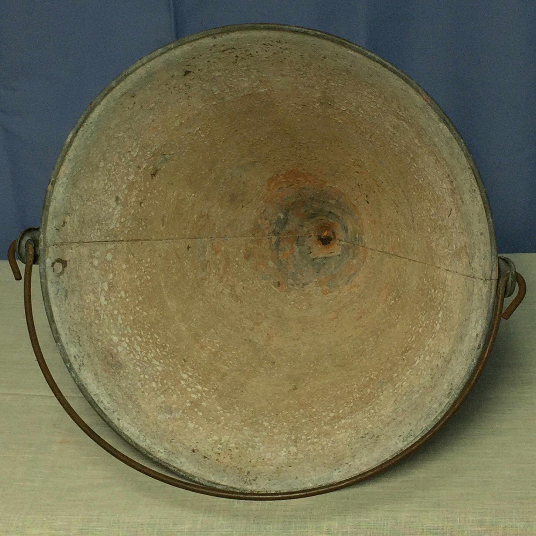 Vintage Galvanized FIRE Water Bucket, Industrial Factory Fire Water