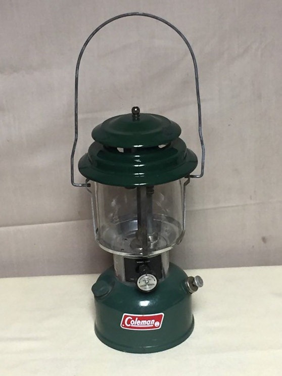Vintage 1973 Coleman Fuel Lantern Model 220H with Original Pyrex Globe