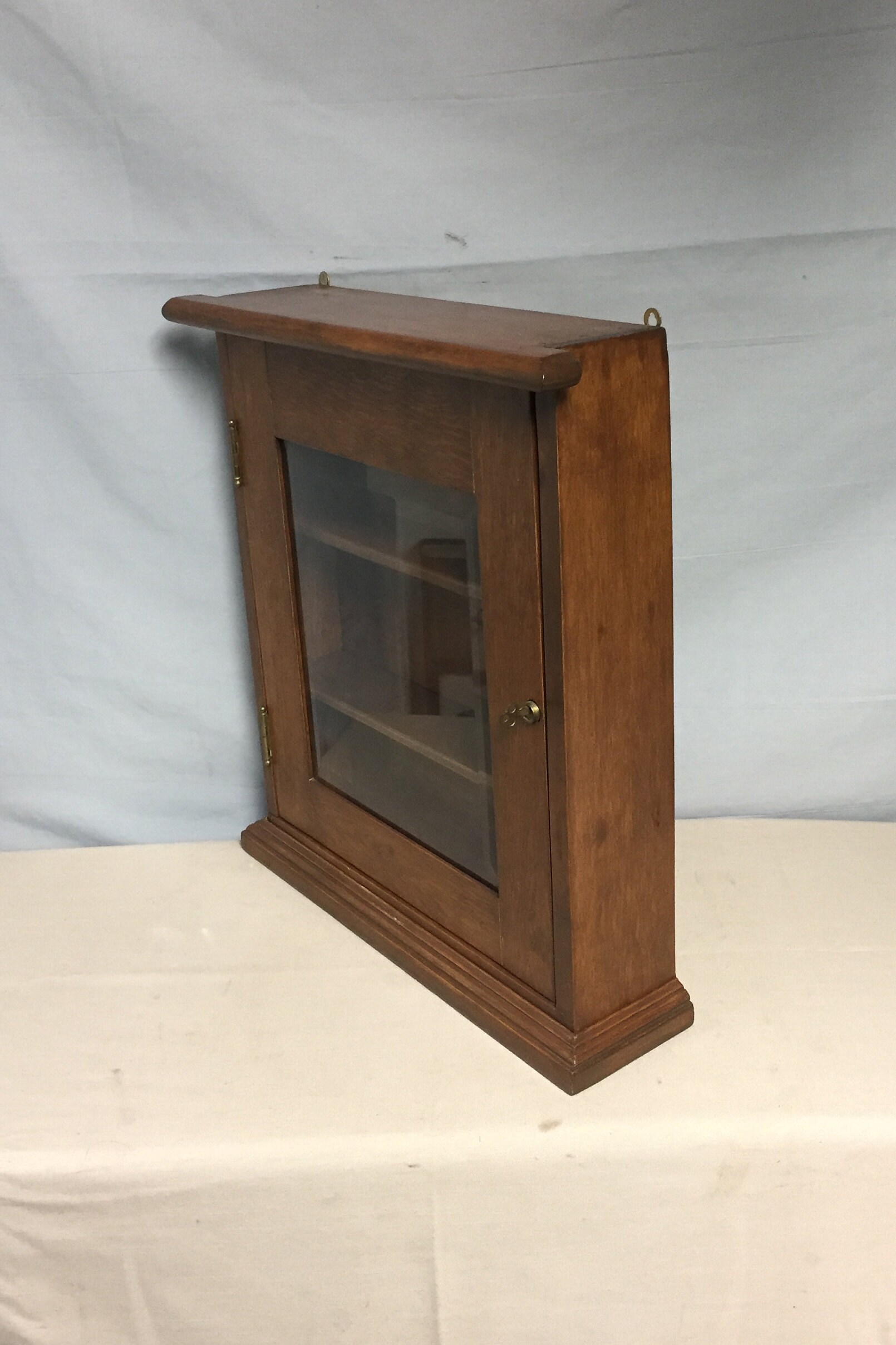 Antique 1940 S Wooden Medicine Cabinet Cupboard With Beveled Glass