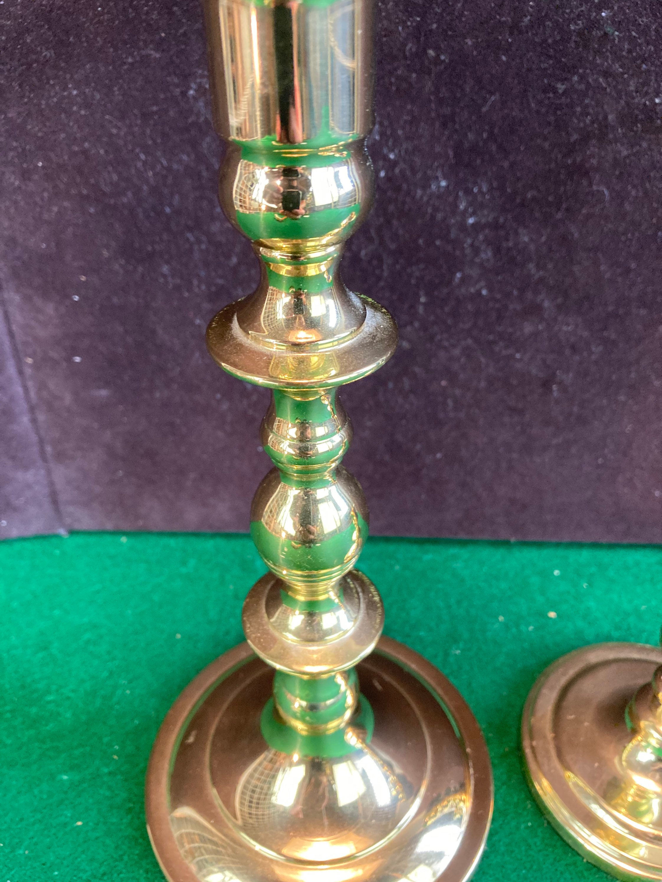 3 Baldwin Brass Candle Holders, Solid Brass Candlesticks, Made in USA
