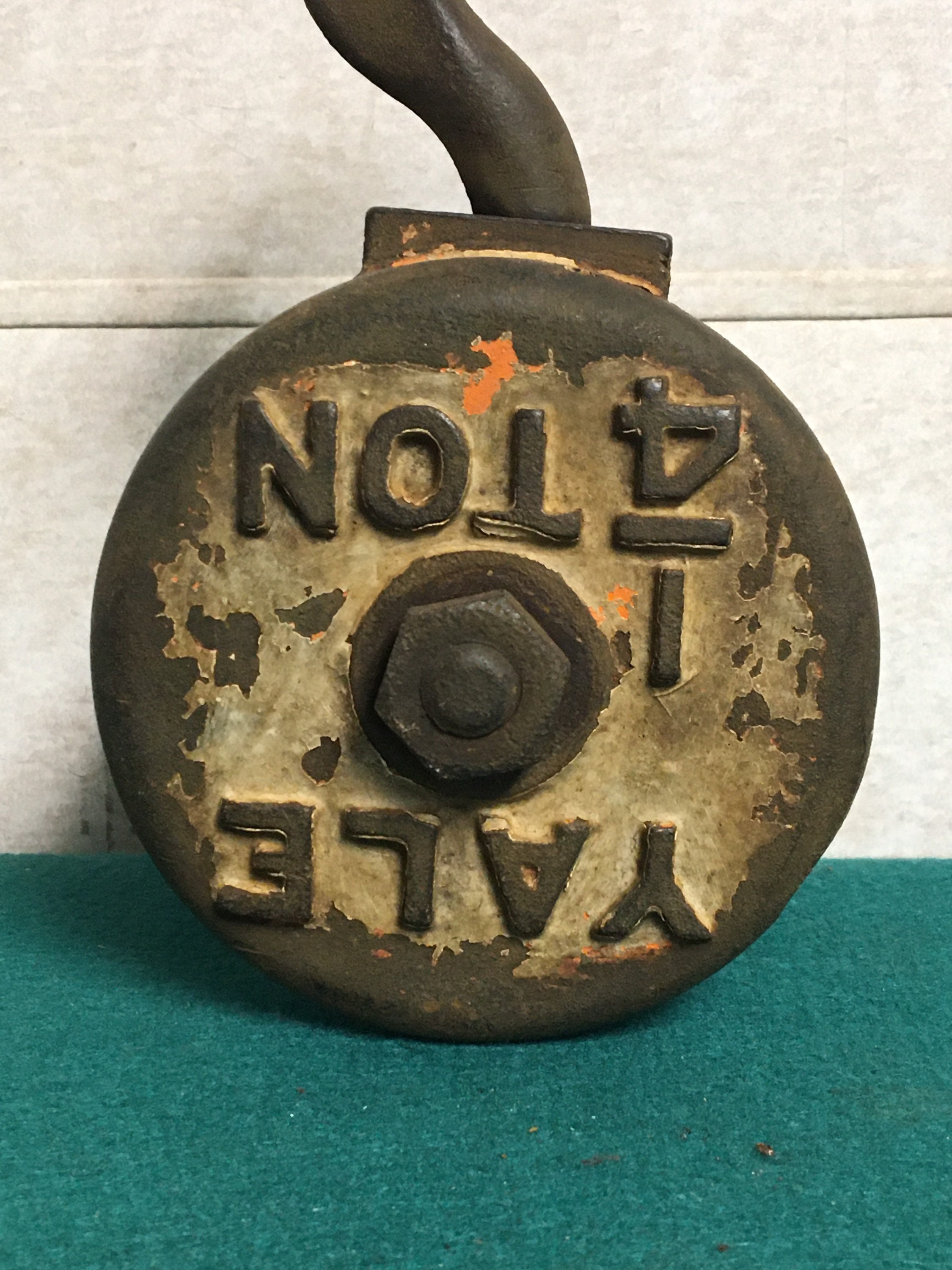 Antique YALE 1/4 Ton Double Iron Pulley, with Yale & Towne Hook