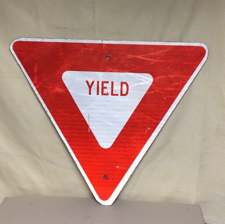 Retired Highway Triangle YIELD Sign, Metal Penna Road Sign, Traffic ...