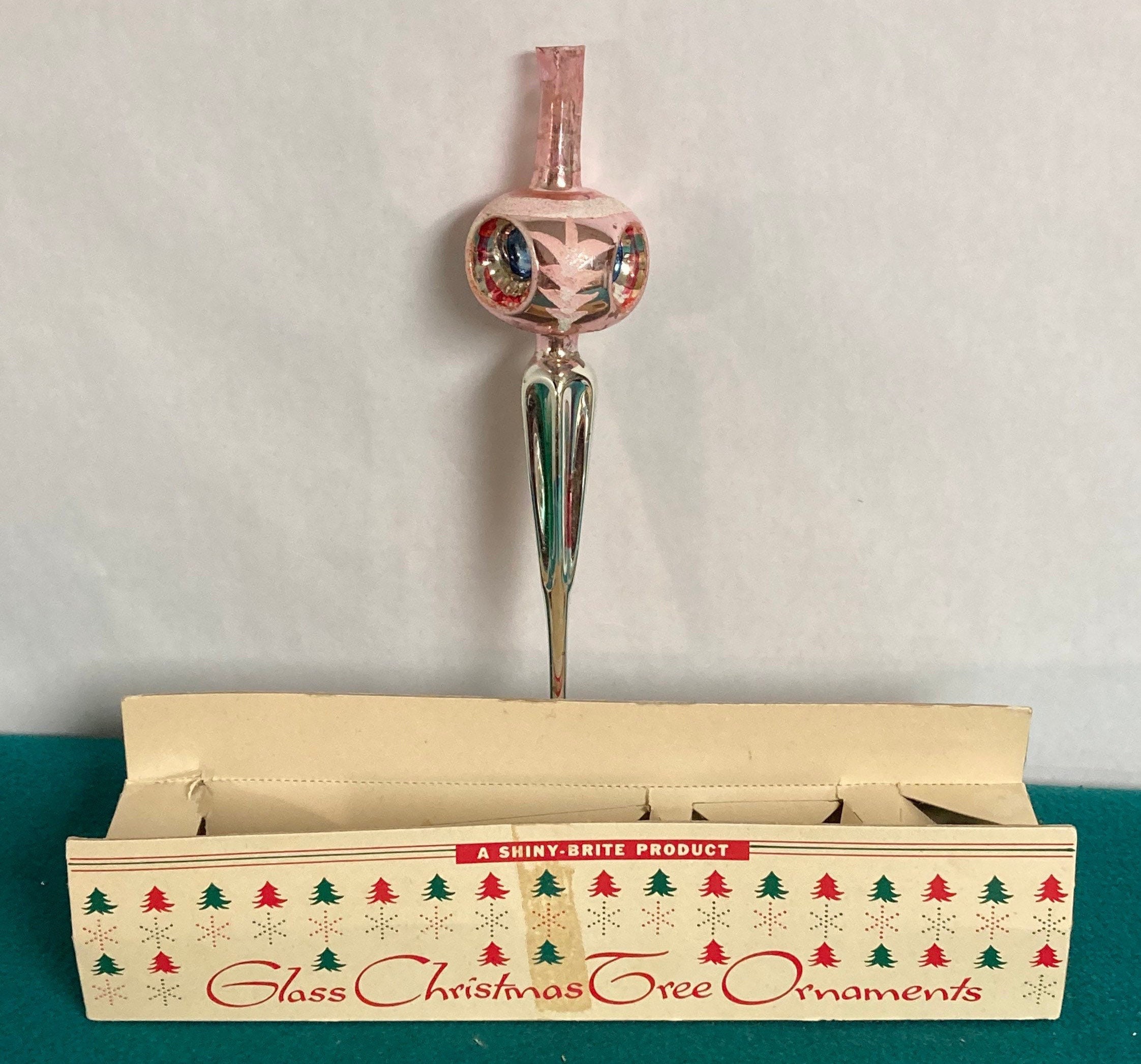 Shiny Brite Glass Tree Topper, Made in Germany, Christmas Tree Ornament