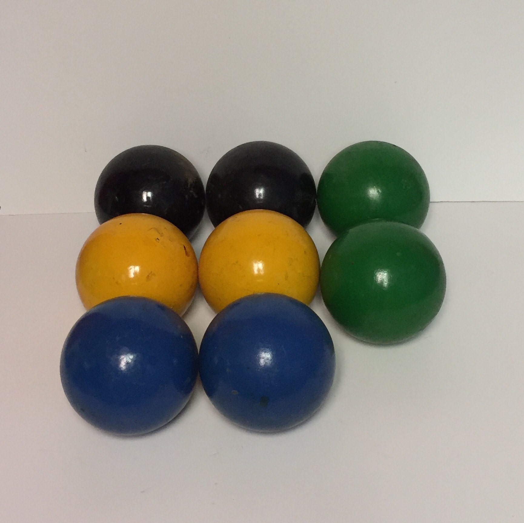 Bocce Balls Set of 8 Vintage Italian Bocce Balls, Lawn Bowling, Outdoor