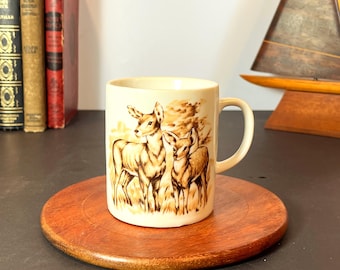 Doe and Fawn Deer Mug, Wildlife Series made in Japan