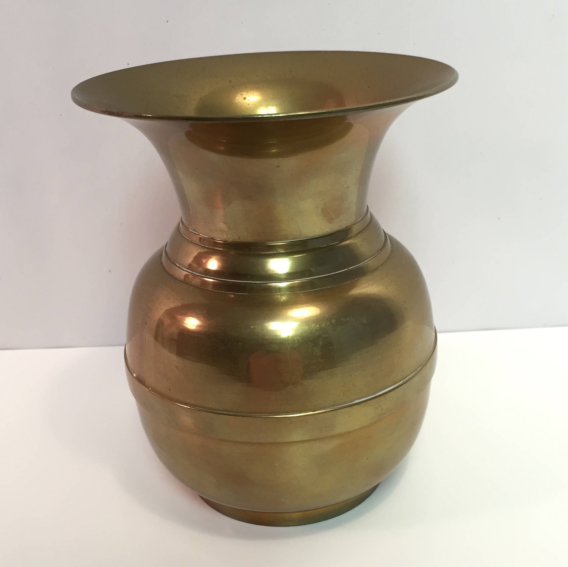 Vintage Brass Spitoon, Cuspidor, Urn, Flower Vase