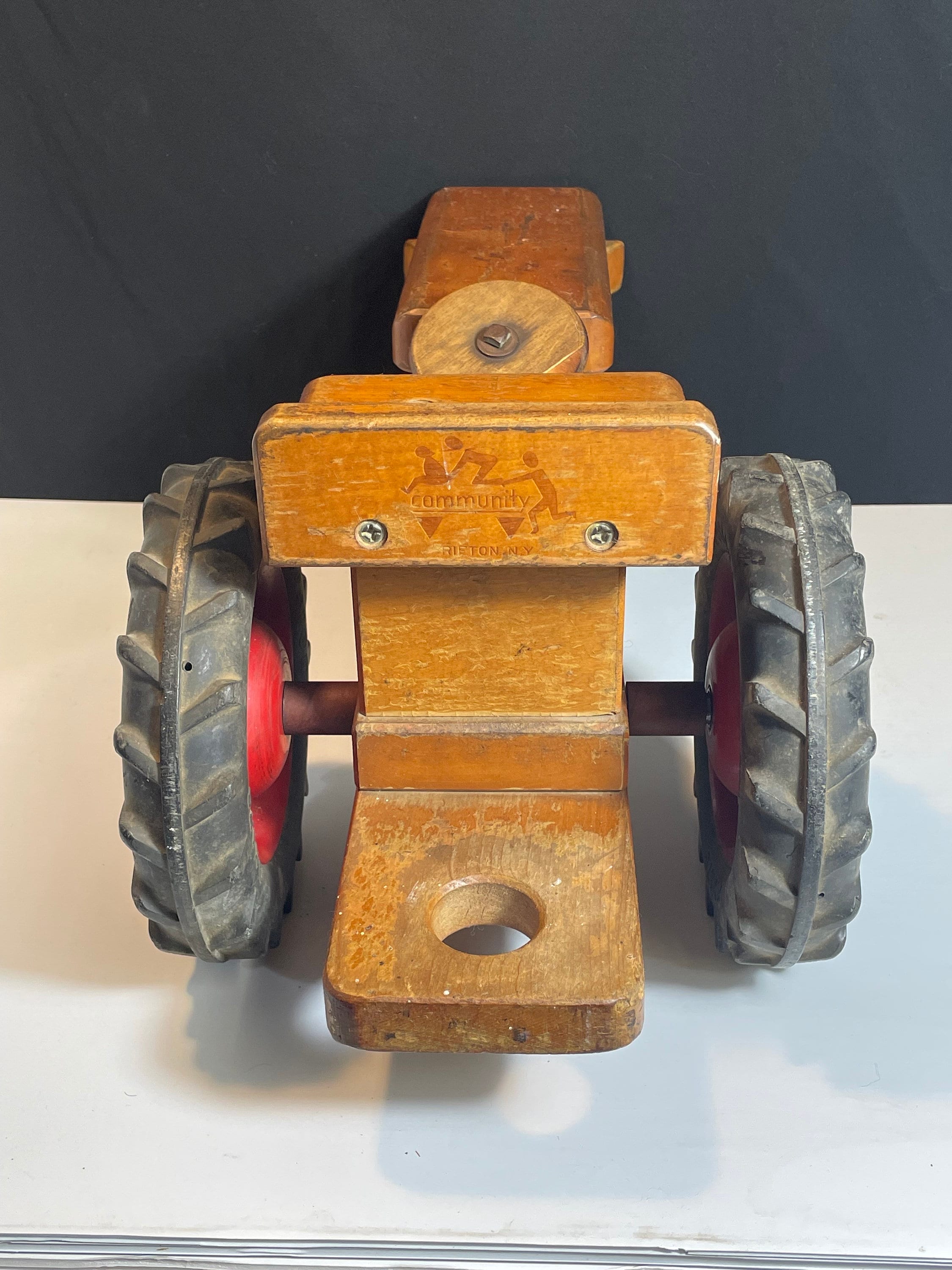 Vintage Handmade Wooden Ride On Tractor Community Playthings Rifton NY